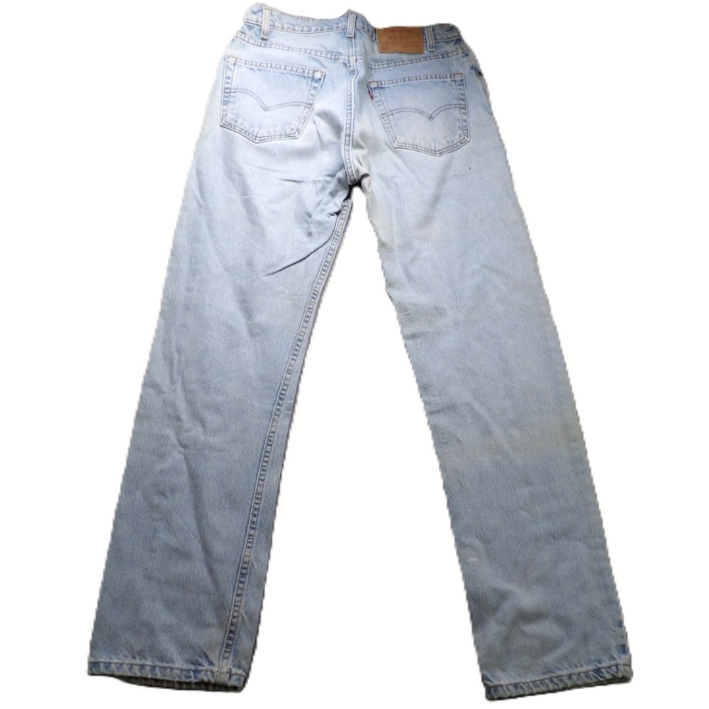 VTG 90s Levis 505 Jeans Men W33 L32 Made USA Light Wash Straight Leg Distressed